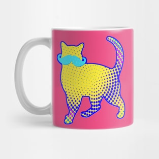 Funky Mustache Cat Mug